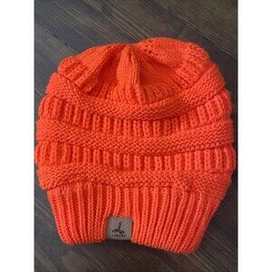 Lorome Winter Orange Knit Beanie Hat Unisex NWOT